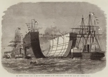 The Bermuda Floating Dock on her Way from Sheerness to the Downs, passing through the Black Deep Channel